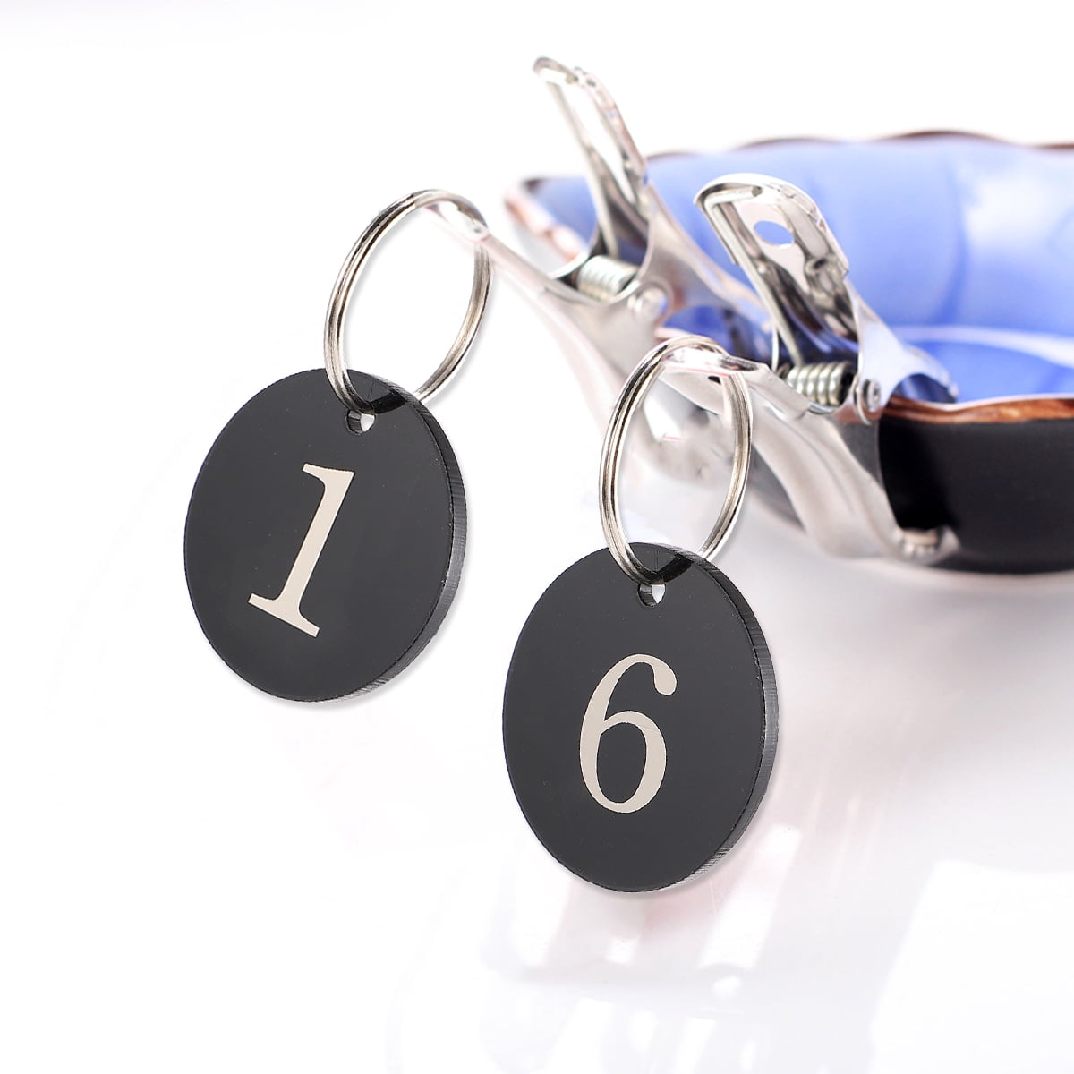 Homoyoyo 25Pcs Number Tag Rings Keychain Tags Simple Hotel Staff ...