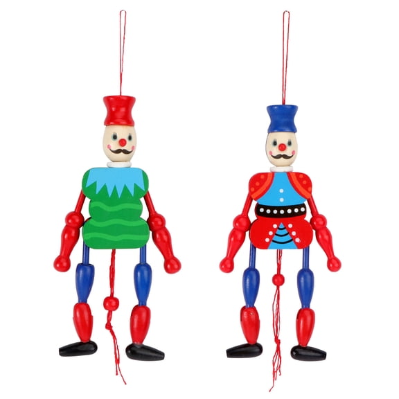 Homoyoyo King Puppet Wooden Figure Decor Set of 2, Handcrafted Craft for Party, Home, Living Room Decoration