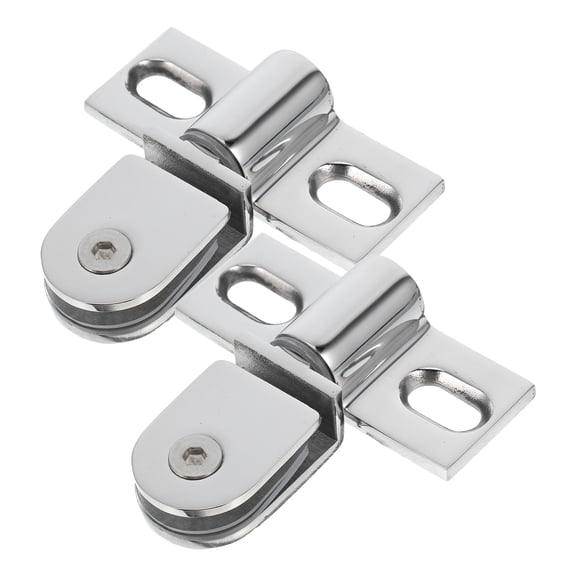 Homoyoyo 2Pcs Silver Glass Shower Door Pivot Hinges with Splash Isolation and Polished Surface Finish