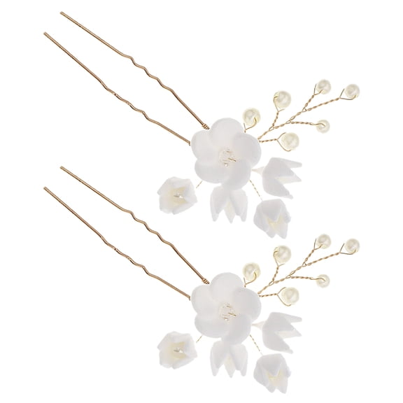 Homoyoyo 2Pcs Bridal Wedding Hair Pins Floral Alloy Hair Accessories for Brides Wedding Updos Elegant Design