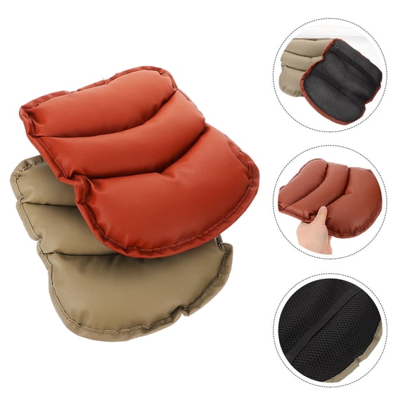 Homoyoyo Car Armrest Cushion PU Soft Comfortable Support for Vehicle Interior, 2 Pieces Assorted Colors