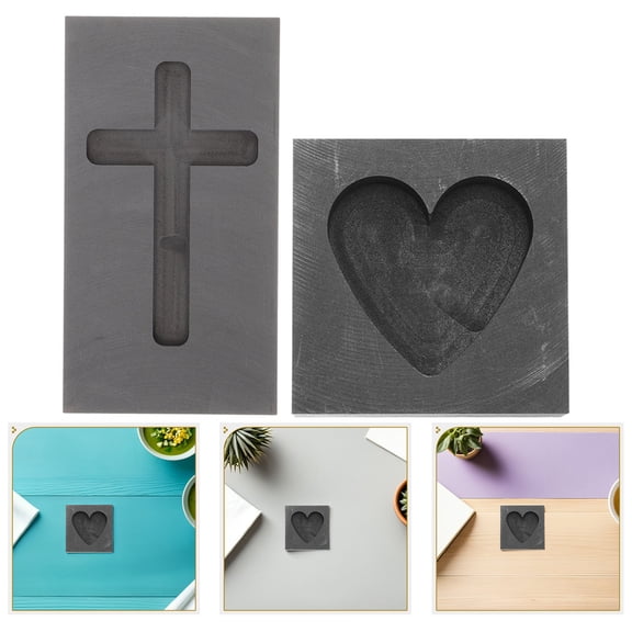 Homoyoyo 2-Pack Graphite Cross Shape Casting Molds for Crafting and Enthusiasts, and