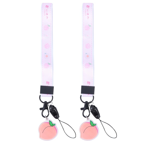 Homoyoyo 2-Pack Cell Phone Lanyard Wrist Strap with Fruit Pendant Keychain Hanging Rope for Phones and Keys