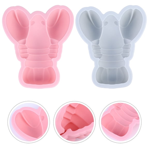 Homoyoyo Crayfish Shaped Cake Molds Assorted Color Silicone Home Baking Tools 2Pcs
