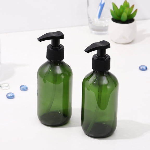 Homoyoyo 2Pcs Green Hand Soap Bottle Pump with Strong Thread for Leak Proof Dispensing