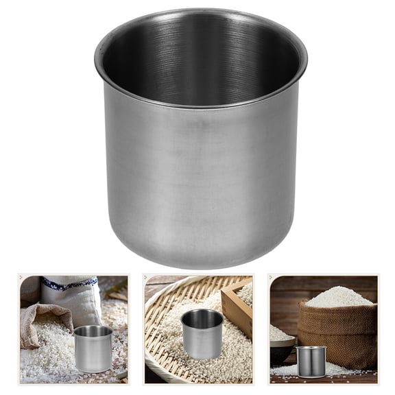 Homoyoyo 2Pcs Metal Measuring Cups Stainless Steel Ideal for Rice Cooker and Kitchen Use