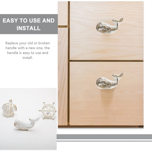 Homoyoyo 2-Pack Nautical Style Cast Iron Drawer Pulls and Knobs for Kitchen Cabinet Renovation and Home Decor