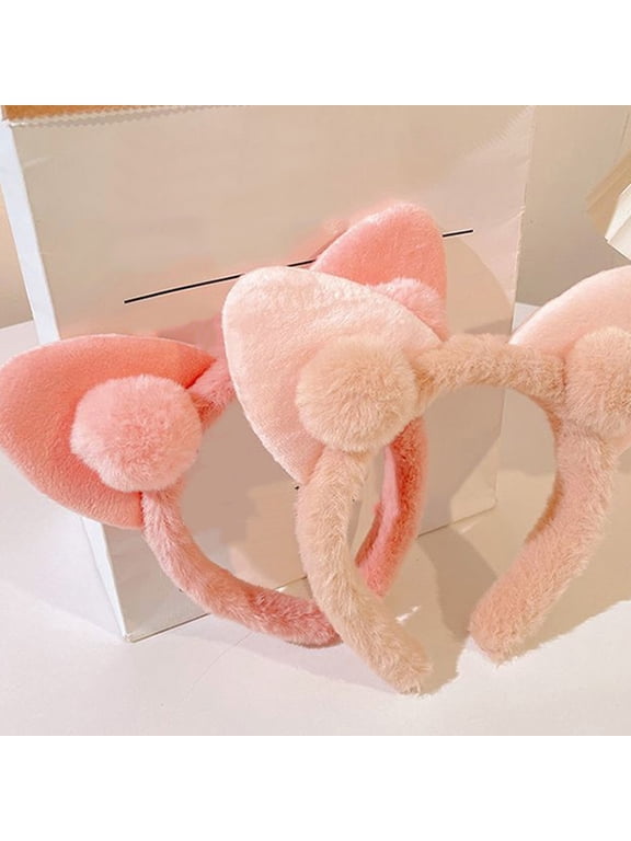 Pink Animals Ears Headband, Soft Fluffy Edges, Ideal for Cosplay, 2Pcs