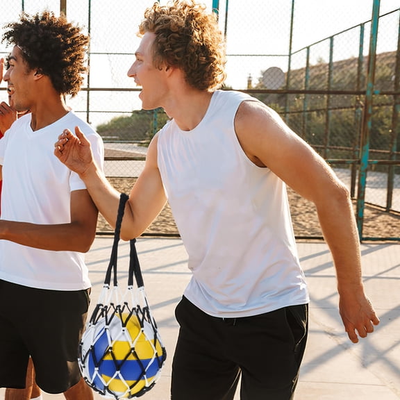 Homoyoyo 2-Pack Black Nylon Basketball Carrier Pouches for Sports Accessories and Fan Gear, and Lightweight