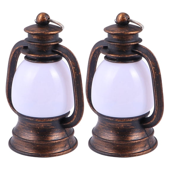 Homoyoyo Lightweight Retro Lantern Light Brown for Night Use and Camping 2Pcs