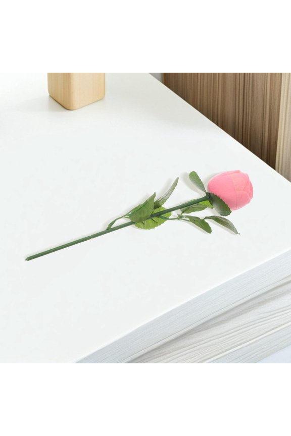 2Pcs Romantic Pink Rose Jewelry Holder Made from Durable Plastic for Engagement Rings