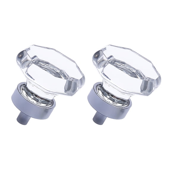 Homoyoyo 2Pcs Single Hole Knobs Transparent Sparkling Crystal Zinc Alloy for Interior Door