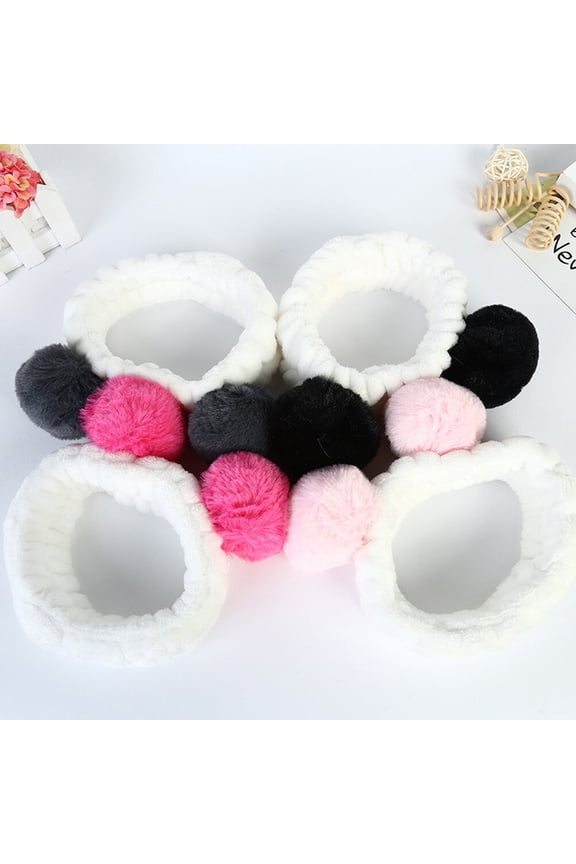 2-Pack White Makeup Headbands with Soft Panda Ears, Sweat Absorbing, Comfortable and Adjustable