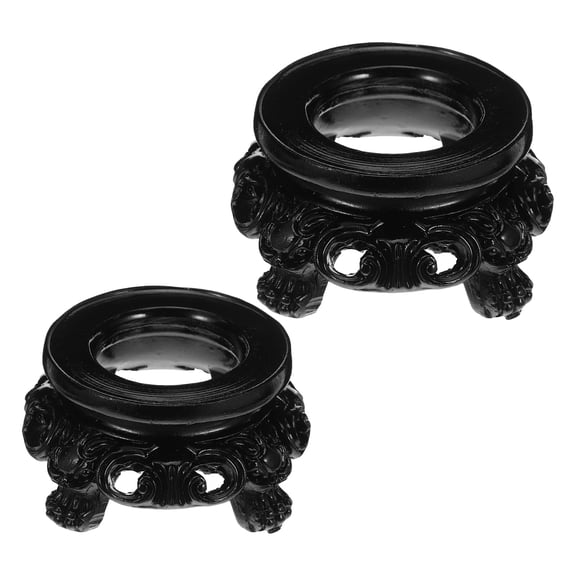 Homoyoyo 2Pcs Sturdy Black Resin Crystal Globe Stand for Elegant Orb and Sphere Decorations