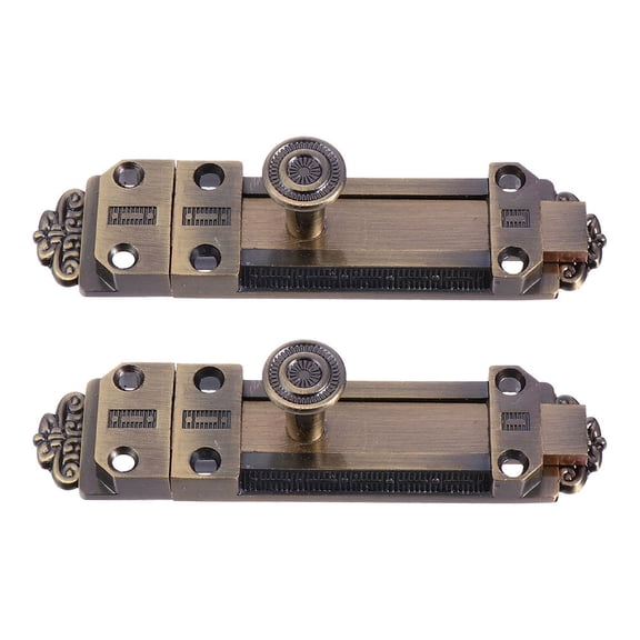 Homoyoyo Vintage Slide Door Bolt Zinc Alloy Security Latch Lock for Doors, 2 Pieces and Easy to Install