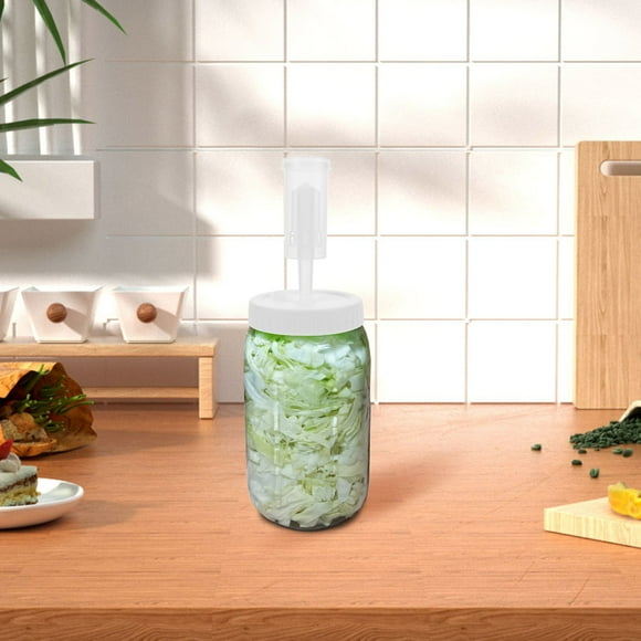 Homoyoyo 2Pcs Wide Mouth Mason Jar Fermentation Lids Plastic One Way Design White for Canning