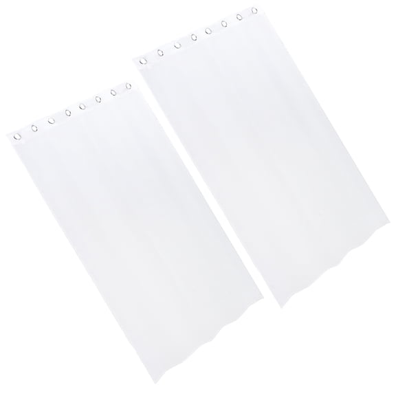 Homoyoyo 2Pcs Indoor Window Curtains White Polyester Decorative Drapes for Bedroom and Hall