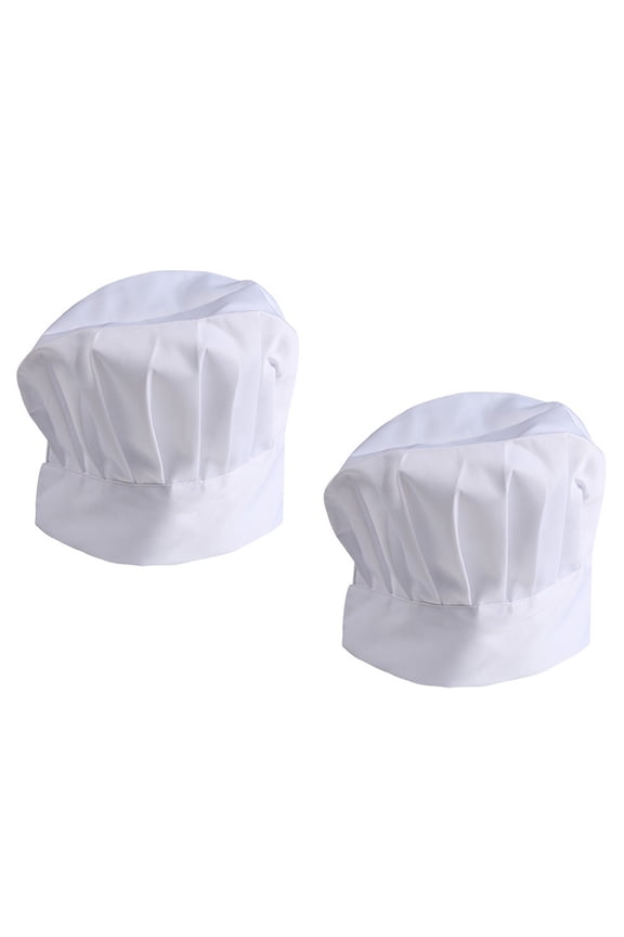 2-Pack White Adjustable Chef Hats Breathable Kitchen Caps for Cooking, Catering, Home Use, Comfortable Fit