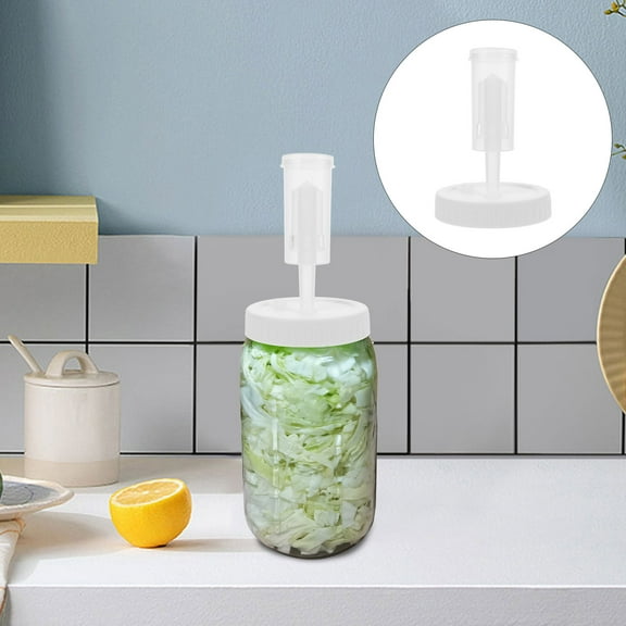 Homoyoyo Plastic Fermentation Lids for Jars, White Oneway Design, 2 Pieces