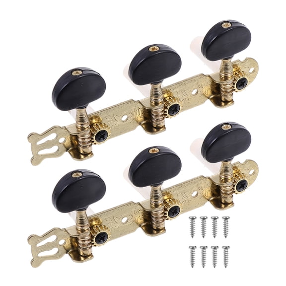 Homoyoyo Acoustic Guitar Tuning Pegs Replacement Accessories Plastic Black 2 Pieces and Easy to Install