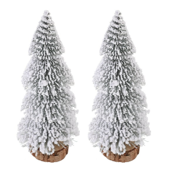 Homoyoyo Small Decorative Desk Trees 2 Pack 2.1x7.9in Multi-Color Christmas Holiday Celebration Tabletop Decor