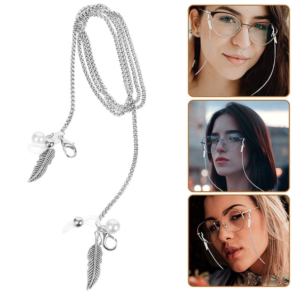 Homoyoyo Stainless Steel Eyeglass Chain with Stylish Leaf Design, and Lightweight, 2 Pieces for Women and Men