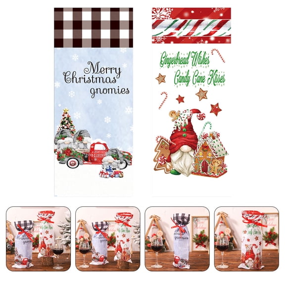 Homoyoyo 2-Pack Wine Bottle Covers in Assorted Colors for Holiday Parties, Gatherings, and Special Occasions
