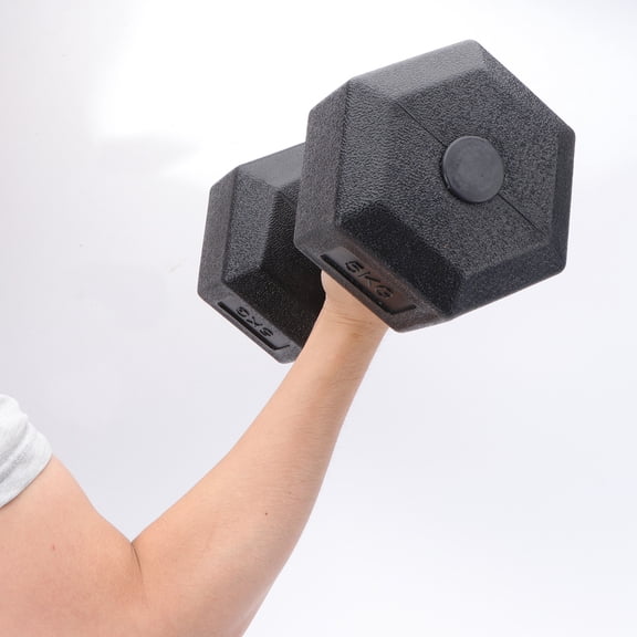 Homoyoyo Fixed Rubber Dumbbell Set Black - Muscle Toning Strength Training Fitness Equipment for Home Gym Workouts