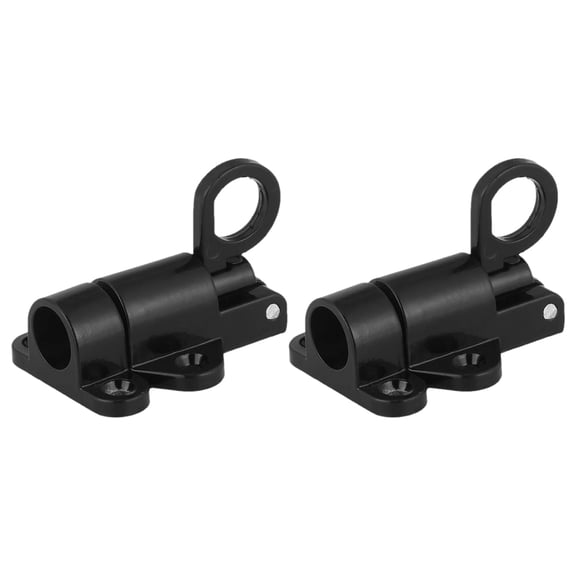 Homoyoyo 2-Pack Black Aluminum Alloy Spring Latch Lock for Home Door, Window, Cabinet Security and Safety