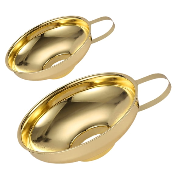 Homoyoyo 2-Pack Wide Mouth Stainless Steel Funnels, Kitchen Strainers for Cooking, Baking, and Food Prep