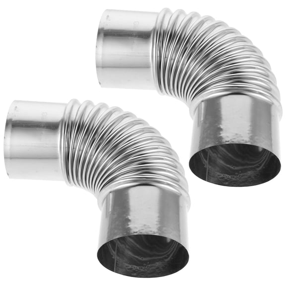 Homoyoyo 2-Pack Stainless Steel Elbow Pipe Connectors for Indoor Kitchen Stove Ventilation Duct Systems