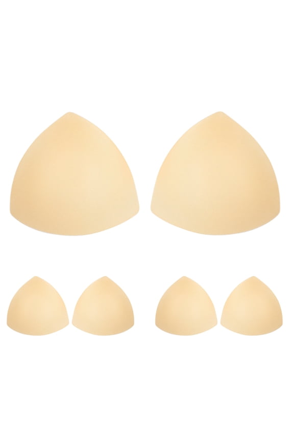 Beige Women's Sports Bra Round Pads Replacement 3 Pairs Soft Comfortable Fit