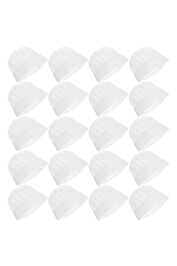 Unisex Chef Hats for Kids and Adults, White Non-Woven Fabric, 30 Pieces, Comfortable and