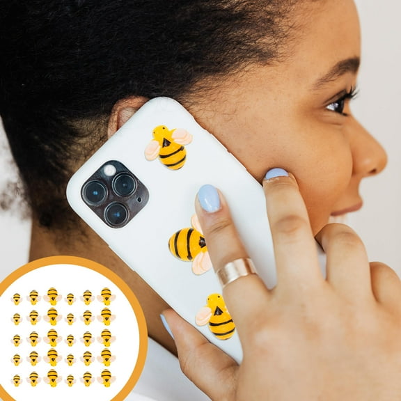 Homoyoyo 30Pcs Simulation Bee Adornment Yellow for Stationery Box Picture Frame