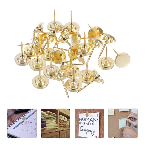 Homoyoyo 30-Pack Zinc Alloy Flat Wall Pins for Posters, Boards, and Crafts, Decorative Pushpins for Office and Home Use