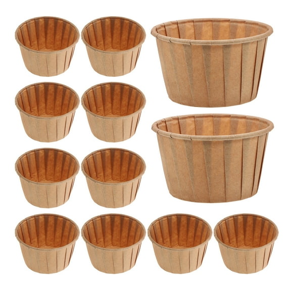 Homoyoyo 50pcs Light Brown Nonstick Round Baking Cupcake Liners for Home Baking and Special Occasions