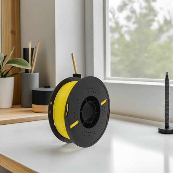 Homoyoyo Yellow PLA Filament Spool for 3D Printers, 1.75mm, 1kg, with Consistent Extrusion