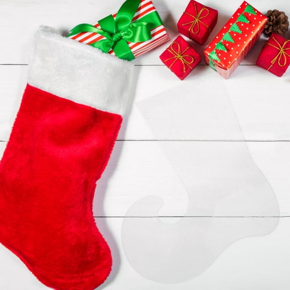 Homoyoyo Transparent Acrylic Sock Templates for Christmas Quilting and Sewing Projects, Craft Stencils for Holiday Crafts