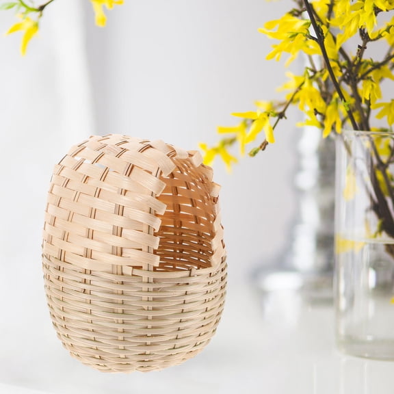 Homoyoyo 1Set Woven Bamboo Bird Nest Breeding Nest Indoor Garden Decor for Birds