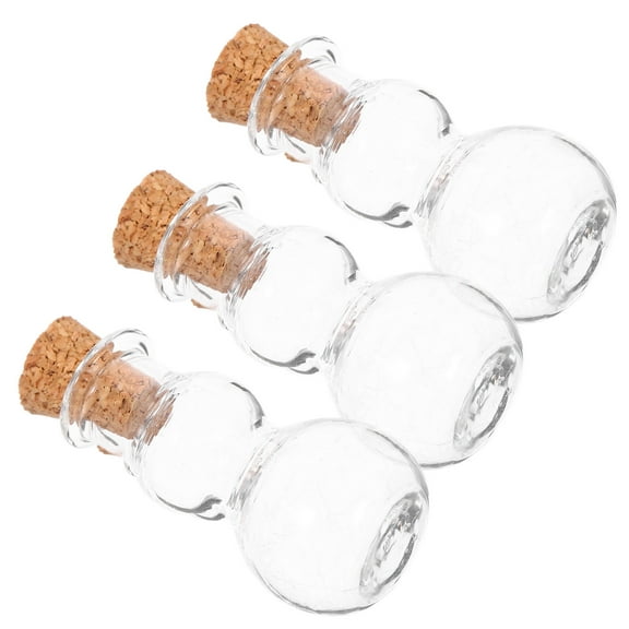 Homoyoyo Corked DIY Bottle Wishing Bottles Transparent 3pcs For Bedroom Decor