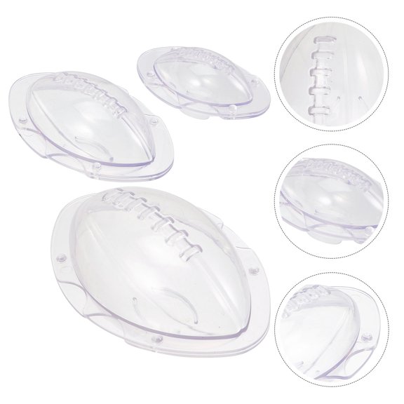 Homoyoyo 3-Piece Clear Rugby Cake Mold Set Nonstick Bakeware with Heat Conductivity for Effortless Baking