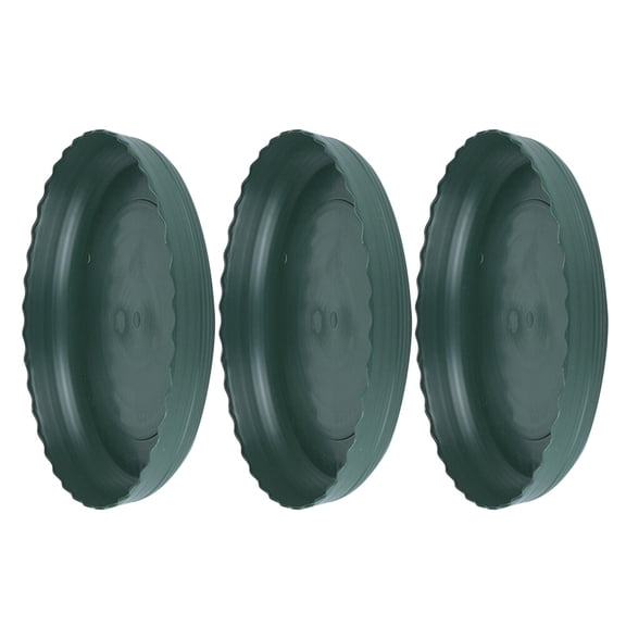 Homoyoyo 3Pcs Sturdy Green Plant Pots Tray with Flat Bottom for Flower Pots