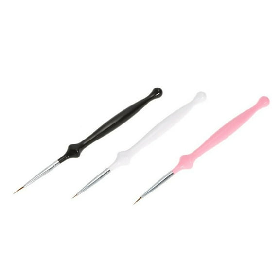 Homoyoyo Manicure Tools Set 3 Pcs Assorted Colors for Nail Art Drawing Lines and Patterns