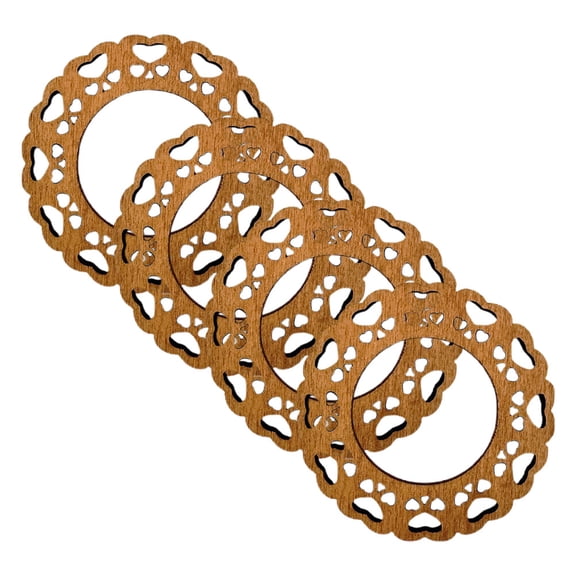 Homoyoyo Vintage Napkin Rings Light Brown Wood Unique Design for Wedding and Banquets