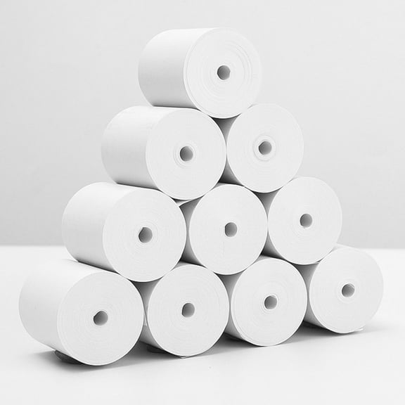 Homoyoyo White Thermal Paper Roll for Supermarket and Home Use, Compatible with Receipt Printers, Safe and