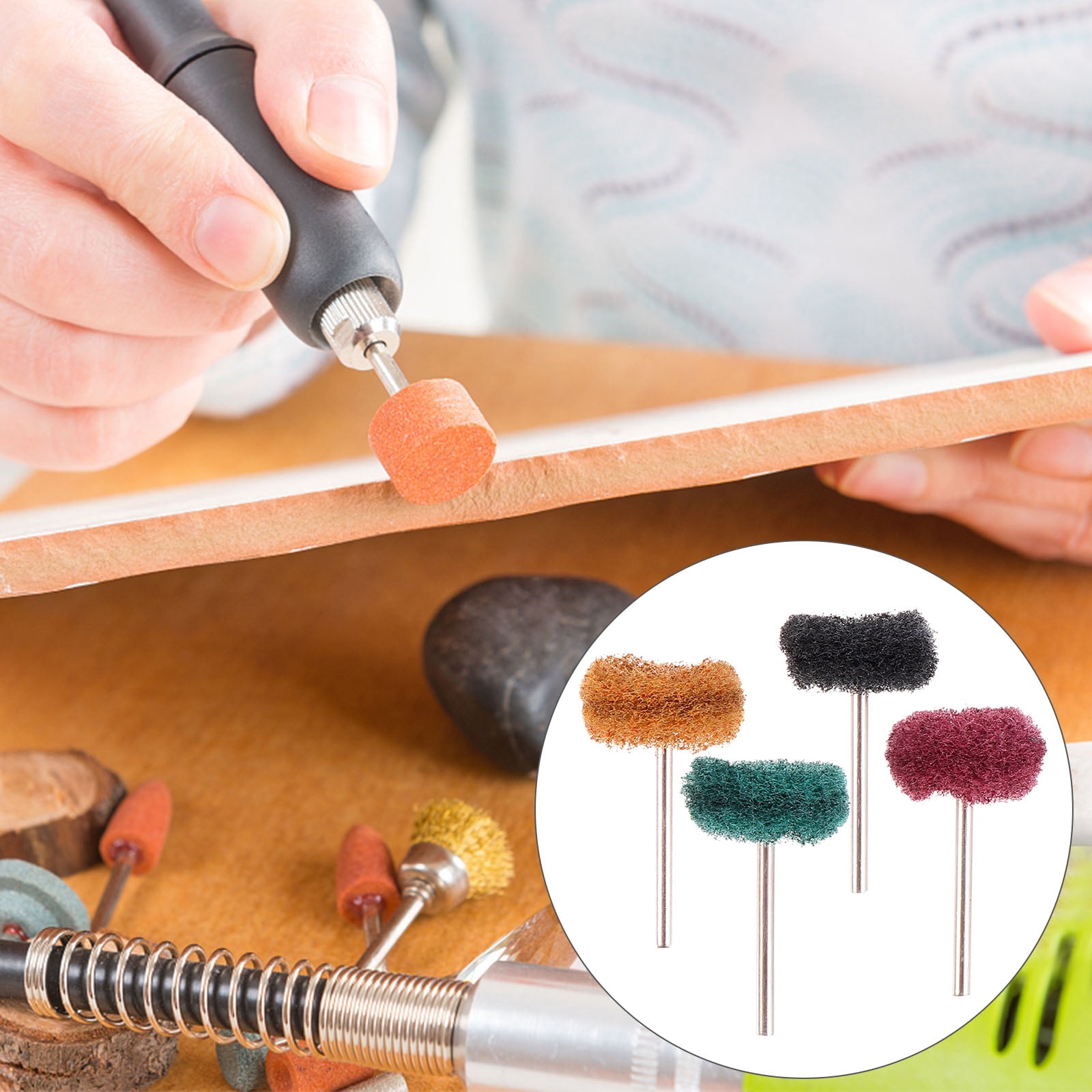 Rust Color Metal Barn Homoyoyo 40Pcs Metal Wire Brush Tool Assorted Color Polishing Brush for ...