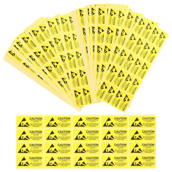 Homoyoyo Yellow ESD Anti-Static Stickers 450 Pcs Labels for Office and Electronics