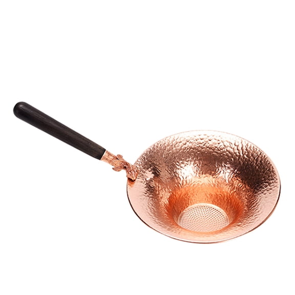 Homoyoyo Fish Design Copper Tea Strainer with Wooden Handle, Loose Leaf Tea Infuser for Brewing, and Stylish