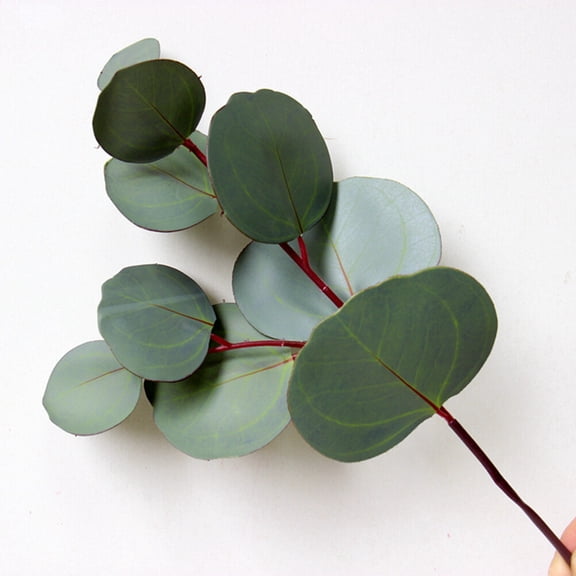 Homoyoyo 4Pcs Artificial Potting Eucalyptus Leaf with Lifelike Design Plastic PVC for Wedding Home