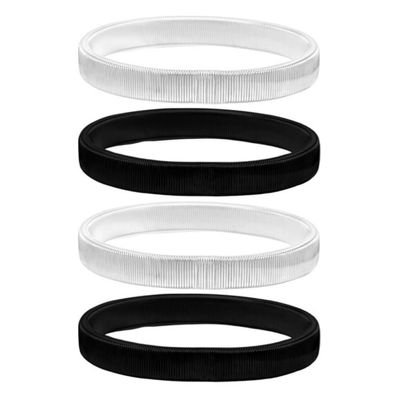 Homoyoyo 4-Pack Elastic Armband Sleeve Garters with Metal Coil Bracelets for Fashionable Wear